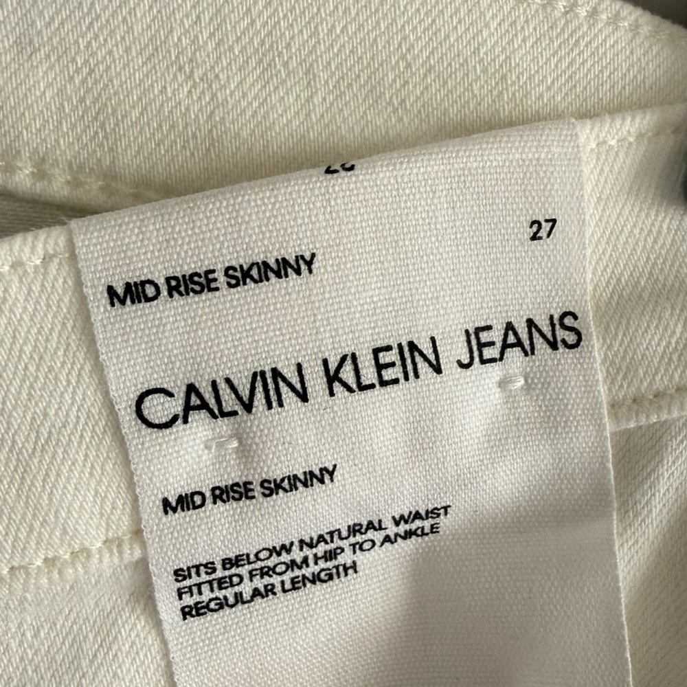 CALVIN KLEIN JEANS Mid-rise rise Skinny Regular Jeans Women Size 27 - Picture 7 of 15
